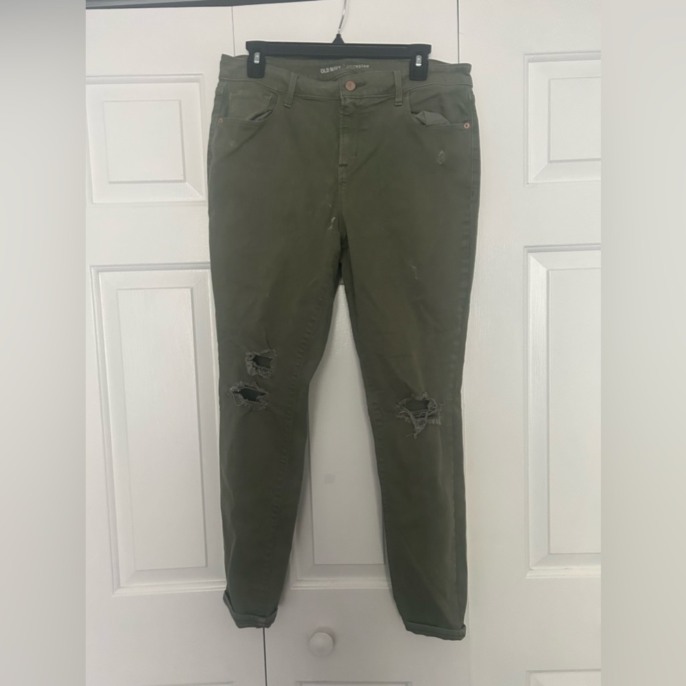 Army Green Old Navy Rockstar Skinny Jean